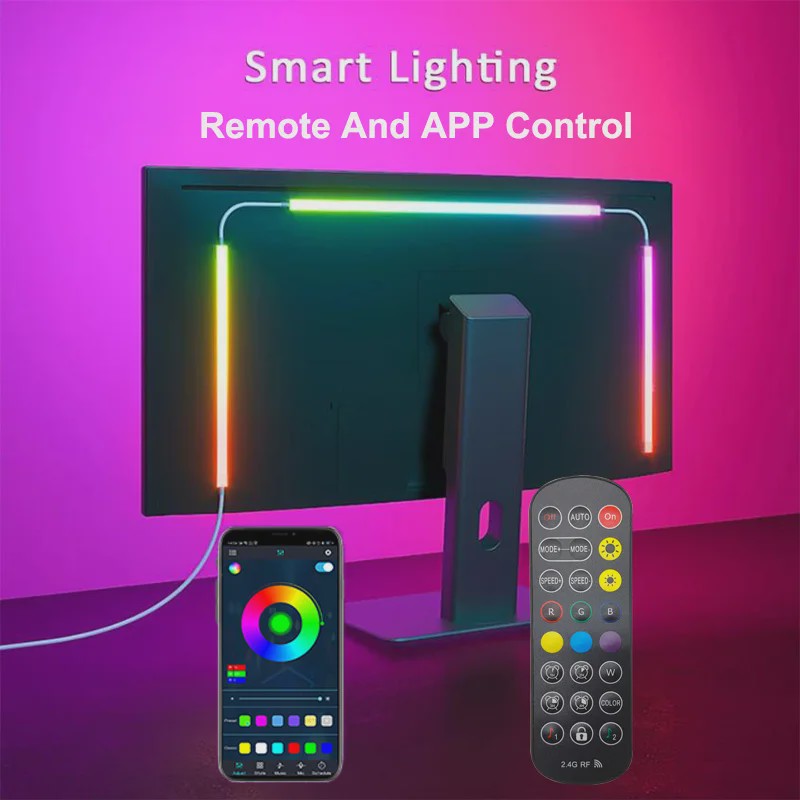 RGBIC LED Strip Verlichting voor Monitor (24-34 Inch) - APP & Muziek Sync