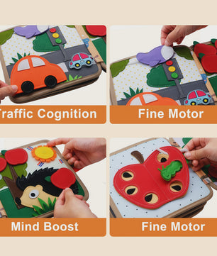 Montessori Busy Book: Educatief Speelgoed voor Fijne Motoriek, Kleuren & Dieren