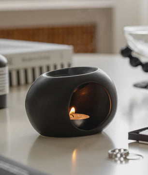 Keramische Oliebrander met Waxinelichtje - Essentiële Olie Diffuser voor Huis & Spa