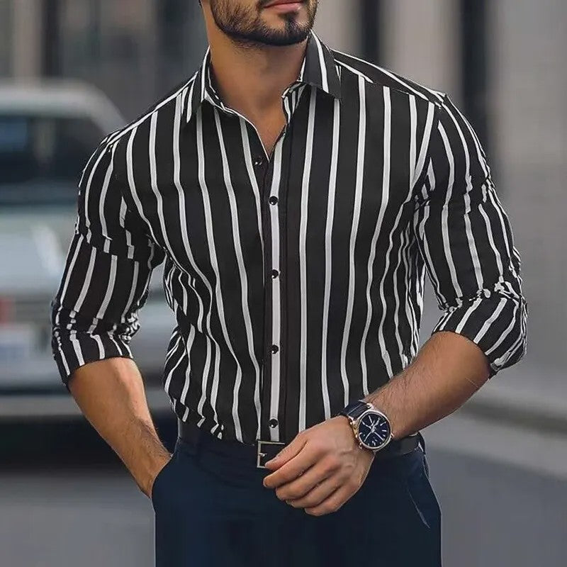Herenshirt met Verticale Strepen - Stijlvol en Comfortabel Casual en Gekleed Shirt