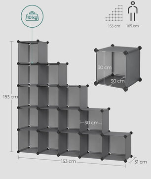 SONGMICS Modulair Schoenenrek - DIY Kubus Opbergsysteem