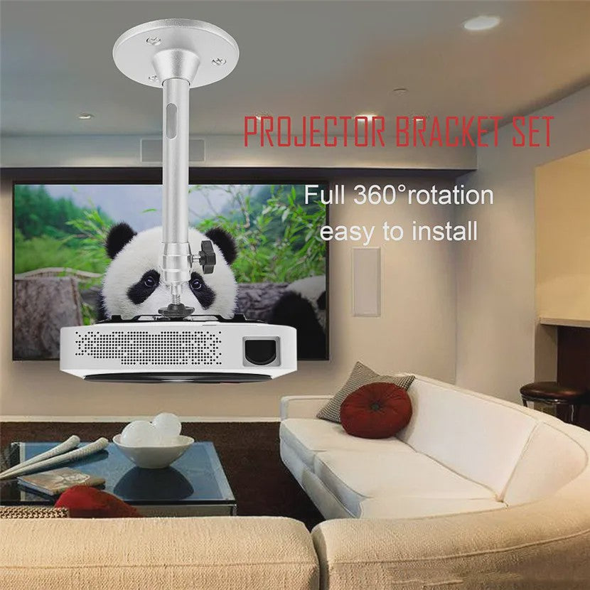 Universele Aluminium Beamer Beugel - 360° Draaibaar voor Plafond, Muur & Vloer