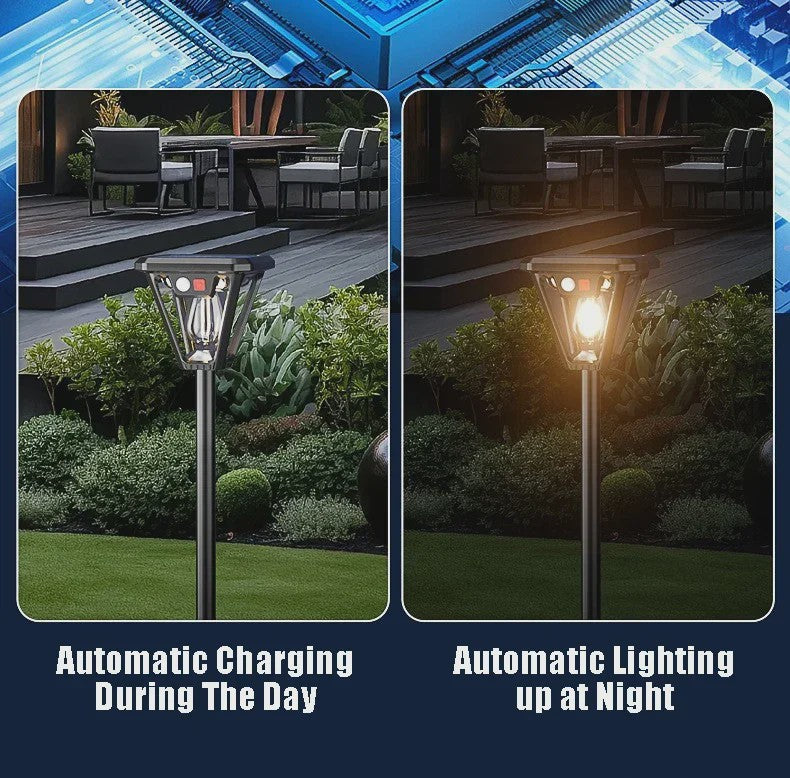 Zonne-energie Tuinlamp met Bewegingssensor - Waterdicht & Dubbel Gebruik (Paal of Muur)