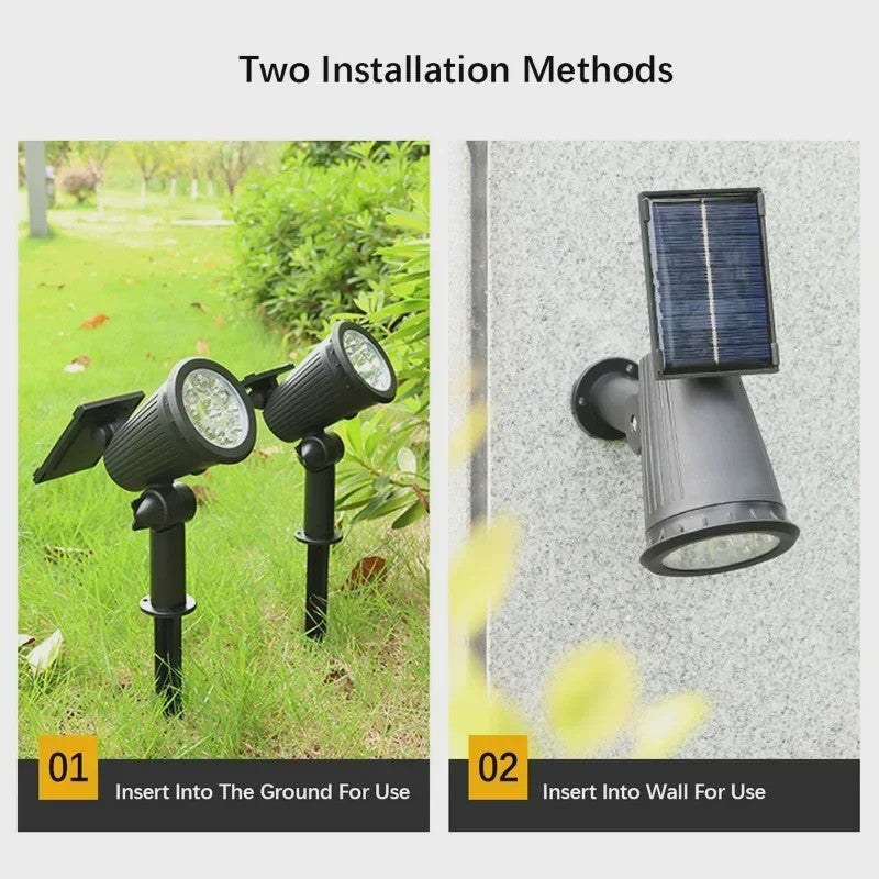 Solar LED Tuin Spots (2 stuks) - Verstelbaar, Waterdicht & Automatisch Verlichtend