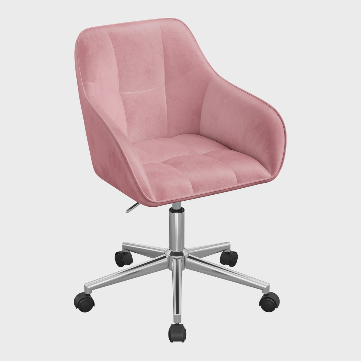 Velours bureaustoel met hoge rugleuning, draaibaar en in hoogte verstelbaar - Comfortabel en Ergonomisch
