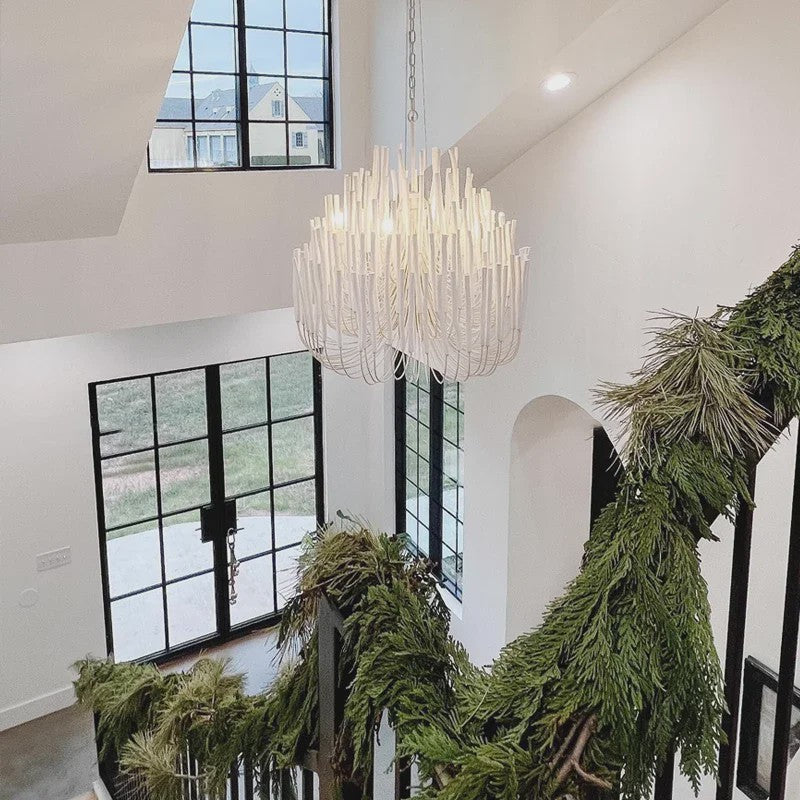 Nordic LogBranch Kroonluchter - Stijlvolle Hanglamp voor Woonkamer, Eetkamer, Bar, Slaapkamer & Villa
