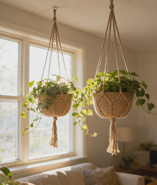 Macramé Plantenhanger - Decoratieve Hangmand voor Binnen & Buiten