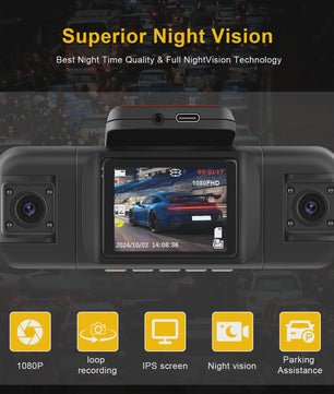 Universele 4-Kanaals Dashcam met 1080P HD, Nachtzicht en Parkeerhulp