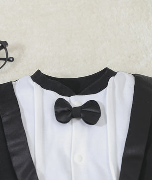 Baby Jongen Romper Gentleman Prins Kostuum met Voetjes - Katoen - 0-12 Maanden