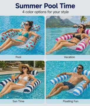 Opblaasbare Watermat & Relaxstoel met Rugleuning - Zomerse Zwembad & Vakantie Fun