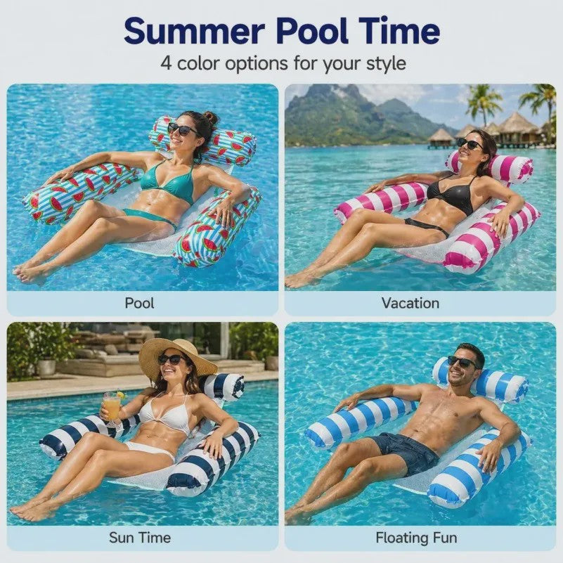 Opblaasbare Watermat & Relaxstoel met Rugleuning - Zomerse Zwembad & Vakantie Fun