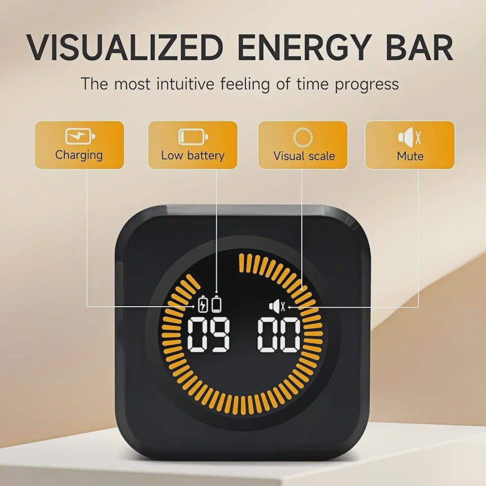 Slimme Timer Kubus met Zwaartekracht Sensor - Visuele Tijdmanagement Tool met LED Scherm