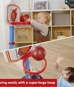 Verstelbare Peuter Basketbal Arcade Set met 4 Ballen - Leuk Cadeau voor Kinderen