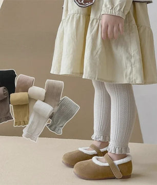Schattige Katoenen Leggings voor Meisjes met Kant en Bloemendetail - 2-4 Jaar