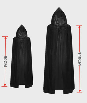 Griezelige Grim Reaper Kostuum voor Kinderen met Gloeiende Rode Ogen, Handschoenen en Zeis