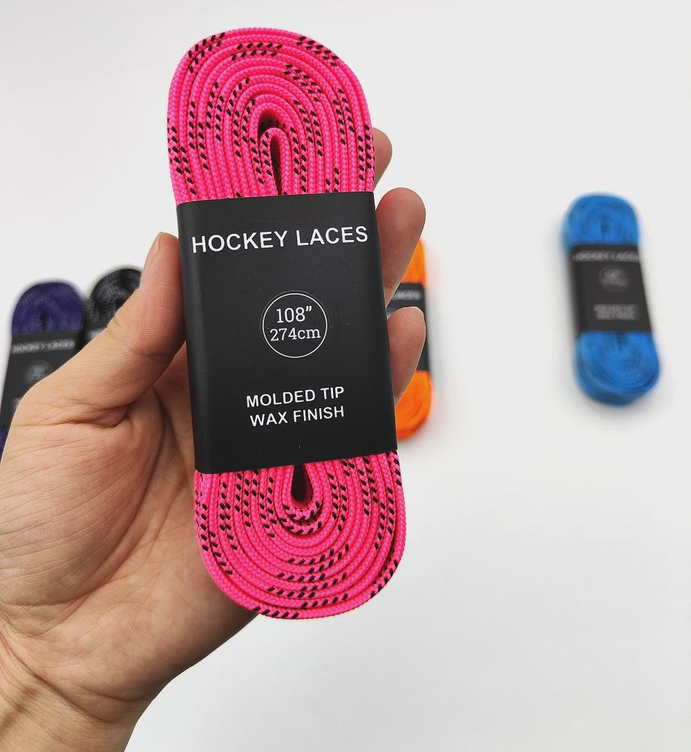 Gewaxt IJshockey Veters - Dubbele Laag Vlechtwerk & Versterkte Tips - Diverse Lengtes (84-120 inch)