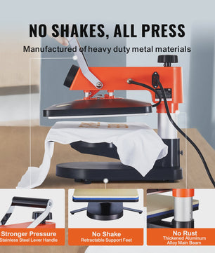 SucceBuy 12x15 inch Heat Press Machine: Snel Verwarmend, 360° Zwenkbaar Digitaal Transferapparaat