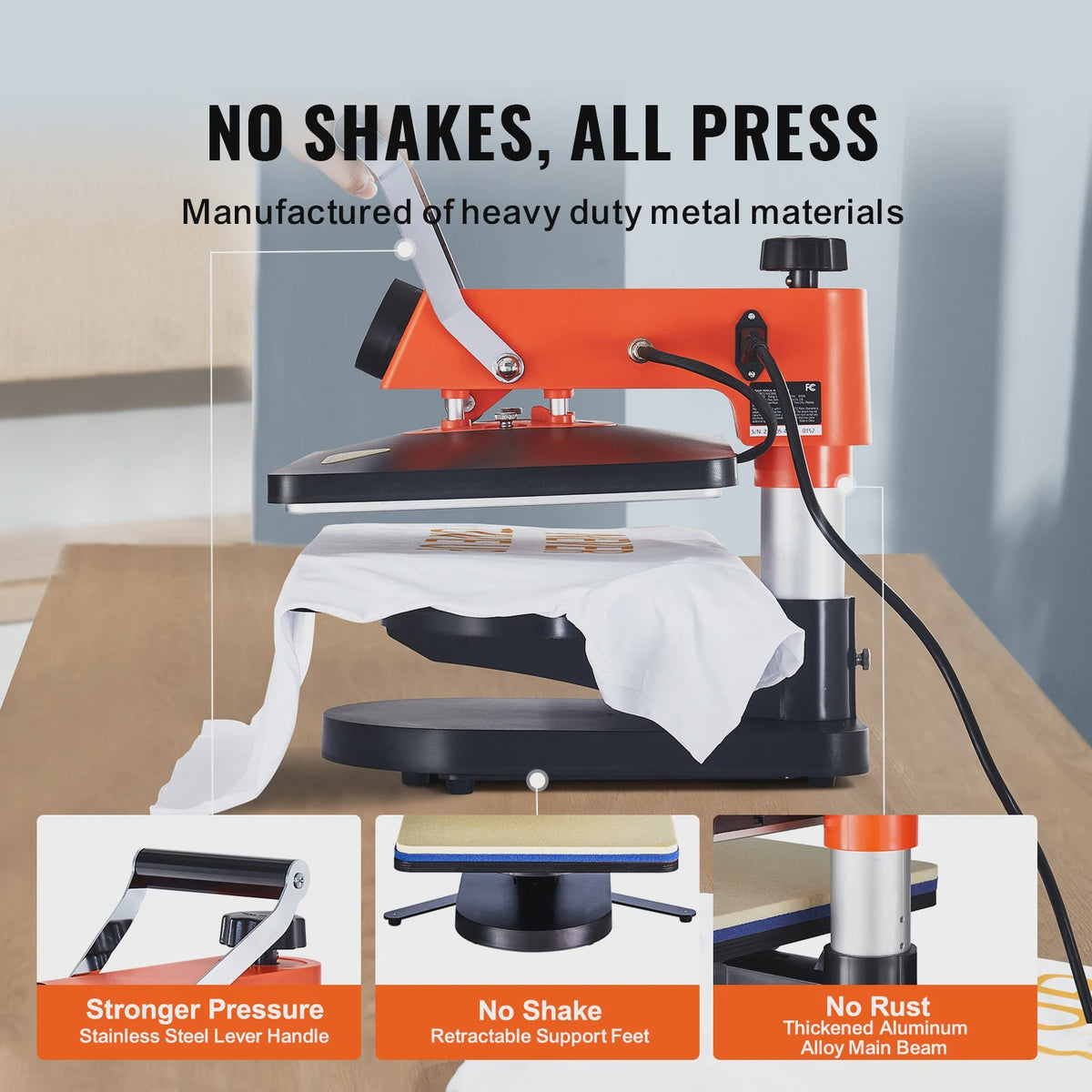 SucceBuy 12x15 inch Heat Press Machine: Snel Verwarmend, 360° Zwenkbaar Digitaal Transferapparaat