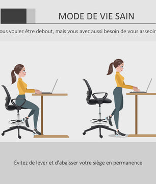 Ergonomische Bureaustoel Hoog - Verstelbaar, Ademend Mesh, Zwart