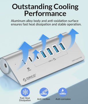 ORICO 10Gbps USB 3.2 Docking Station Hub met PD60W Opladen en 4/7 Poorten