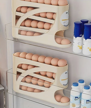 3-Laags Eierhouder met Rol-ontwerp - Grote Capaciteit & Anti-Drop