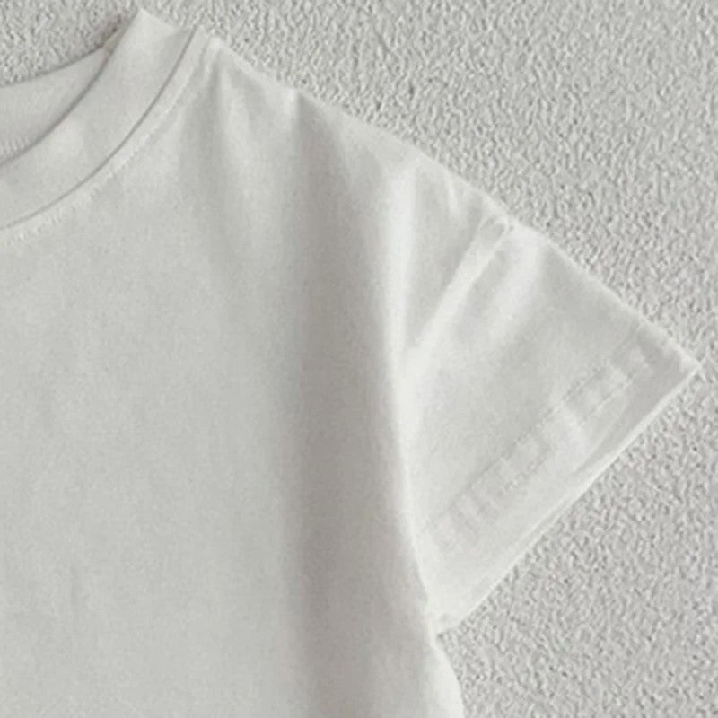 Zomer T-shirt Baby Jongens & Meisjes | Effen Kleur | Koreaanse Stijl | Korte Mouwen
