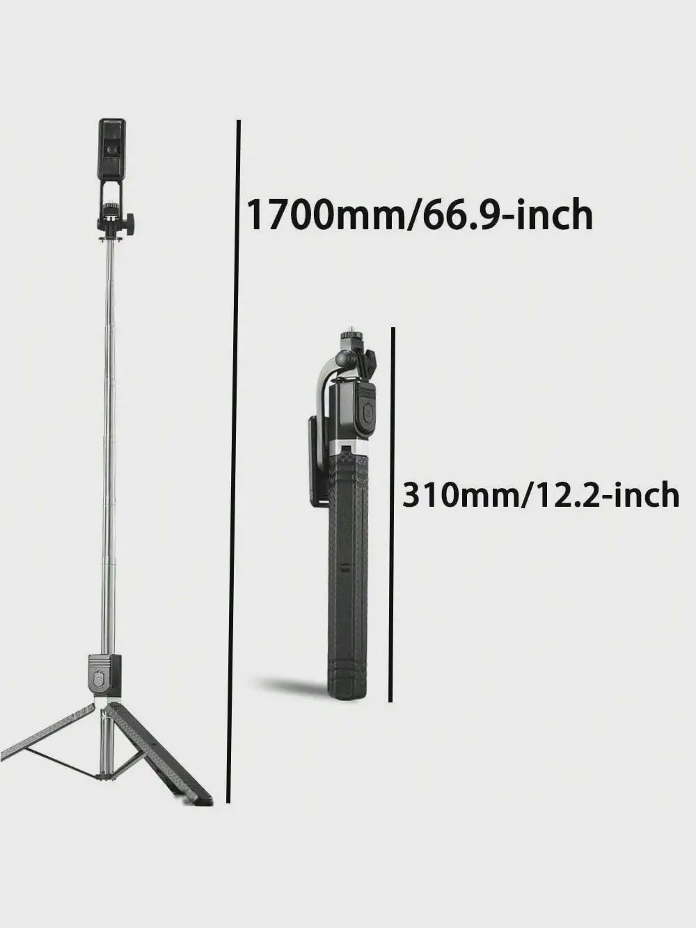 170cm Selfie Stick Statief met Draadloze Afstandsbediening - Draagbaar & Compatibel