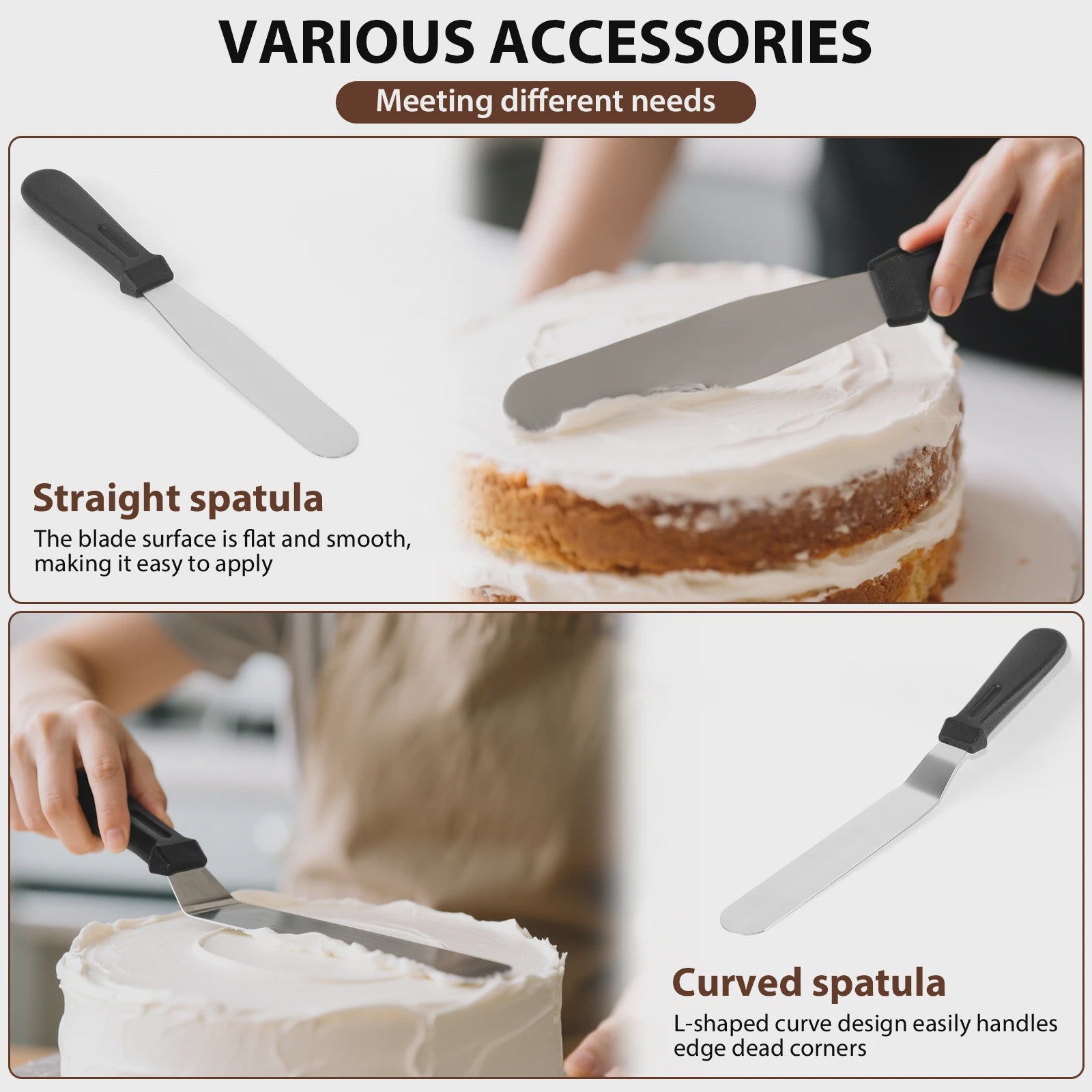 Professionele Taartdraaitafel Set - 12 Inch Aluminium Draaiplateau met Decoratiegereedschap
