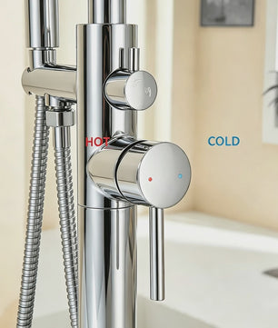 Vrijstaande Badkraan met Handdouche - Draaibare Mixer voor Warm & Koud Water
