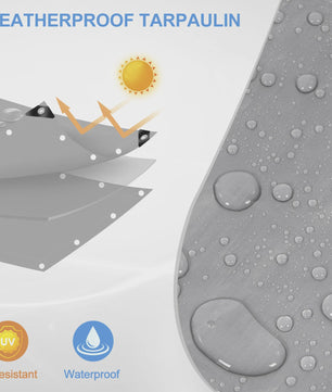 Waterdicht Zwaar Afdekzeil - UV & Weerbestendig met Metalen Oogjes voor Auto, Tuin & Meer