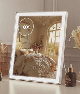 Verstelbare LED Make-up Spiegel met 10x Vergroting, Touchscreen & USB Oplaadbaar - 3 Kleuren & Dimbaar