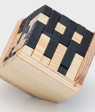 Houten 3D Kubus Puzzel - Educatief Breinbreker Spel voor Kinderen