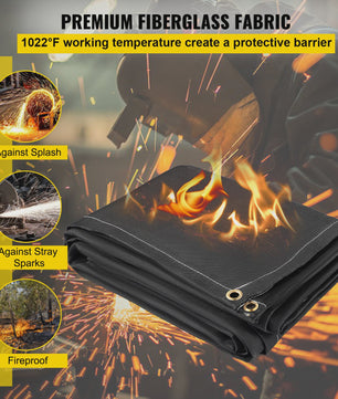 Set van 2 Branddekens - Lasdekens 8'x10' - Hittebestendig tot 1022°F / 550°C - Vlamdovend