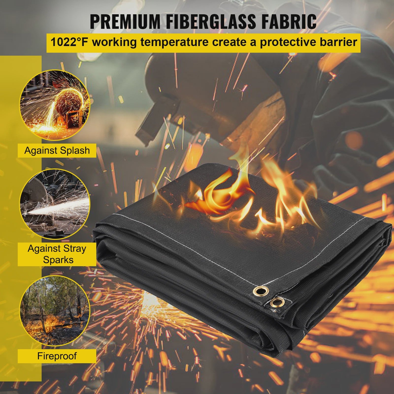 Set van 2 Branddekens - Lasdekens 8'x10' - Hittebestendig tot 1022°F / 550°C - Vlamdovend