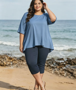 Plus Size Capri Leggings Hoge Taille - Comfortabele Stretch Yoga Broek voor Dames