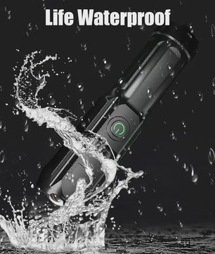 Krachtige Oplaadbare LED Zaklamp - Waterdicht, Zoombaar & USB Oplaadbaar voor Outdoor Avonturen
