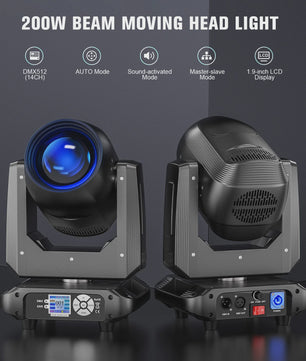 2x 200W Moving Head DJ Verlichting Set met Flightcase - Gobo Beam Stage Lights