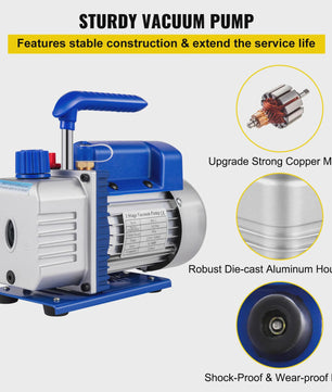 Vacuümpomp 3CFM 1/4HP Enkeltraps - Koeling, HVAC & Vacuümverpakking