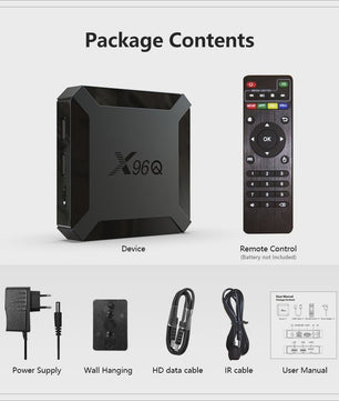 X96Q Android 10 Smart TV Box 4K Media Player - 2GB RAM, 16GB Opslag