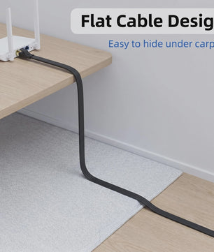 Cat 8 Ethernet Kabel 40Gbps Hoge Snelheid Platte Netwerkkabel met Vergulde RJ45