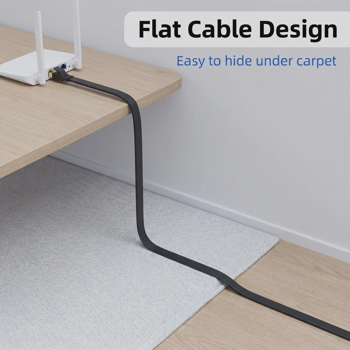 Cat 8 Ethernet Kabel 40Gbps Hoge Snelheid Platte Netwerkkabel met Vergulde RJ45