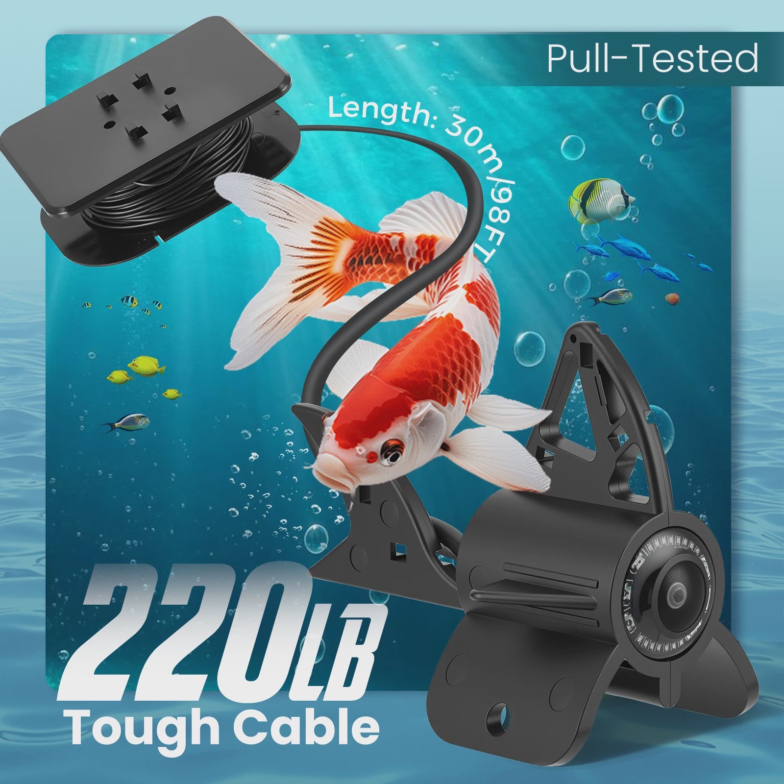 Fish Finder Underwater Camera 1080P HD 4.3 Inch LCD Fishing Camera With 8000mAh Battery Portable Fishing Tools With Night Vision