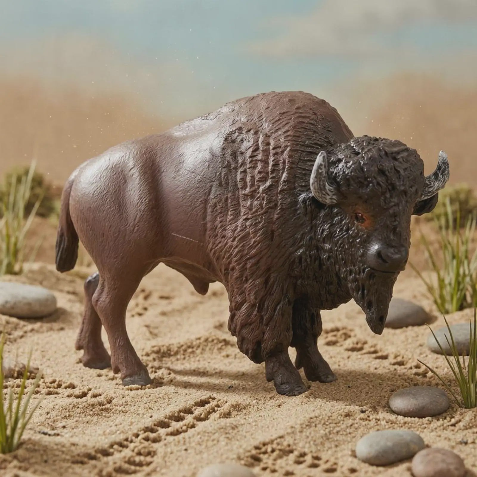 Realistische Bison Beeldje - Gedetailleerd en Handgeschilderd