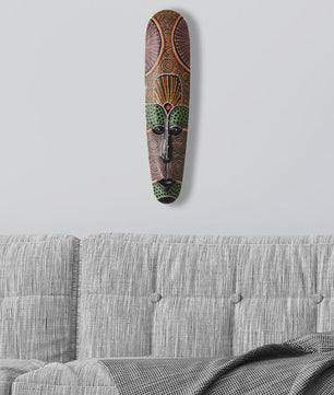 Handgesneden Houten Afrikaans Totem Masker - Unieke Wanddecoratie