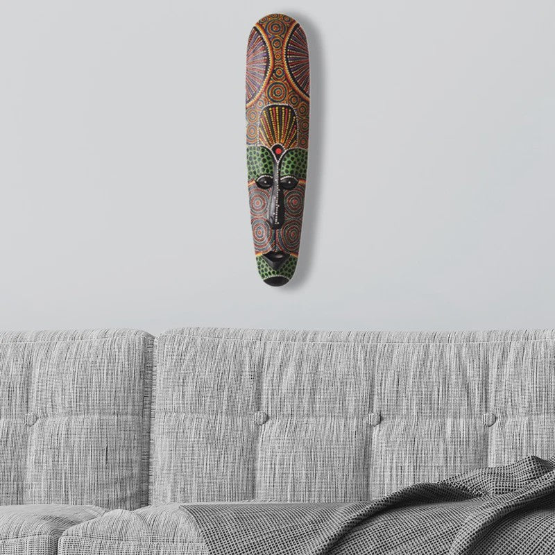 Handgesneden Houten Afrikaans Totem Masker - Unieke Wanddecoratie