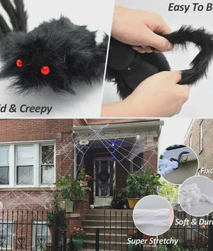 Enorme Pluche Spin Halloween Decoratie - 30cm tot 200cm