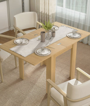 Uitschuifbare Eettafel 70-140 cm - Natuurlijk Houtdesign - Geschikt voor 4-6 Personen