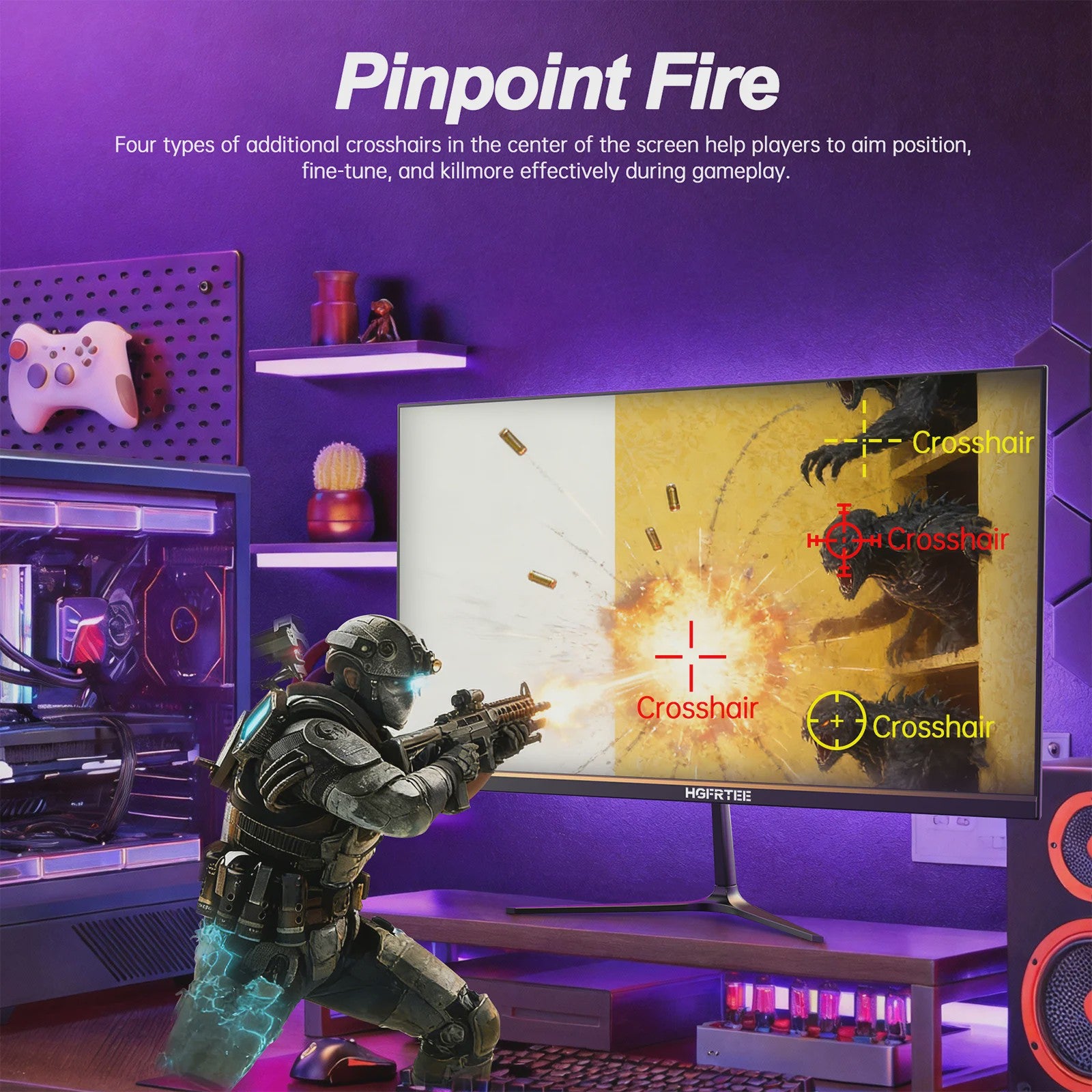 Hgfrtee 27" QHD 240Hz Gaming Monitor | 1ms Reactietijd, HDR10 & Adaptive Sync