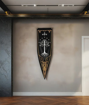 VIKAMA Elven Ring Vlag van Gondor - Middeleeuwse Wanddecoratie