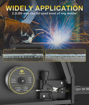 HZXVOGEN E71T-GS Flux Cored MIG Lasdraad 0.8mm 1KG - Zelfbeschermend, Gasloos, Lage Spatting, Makkelijke Slakverwijdering